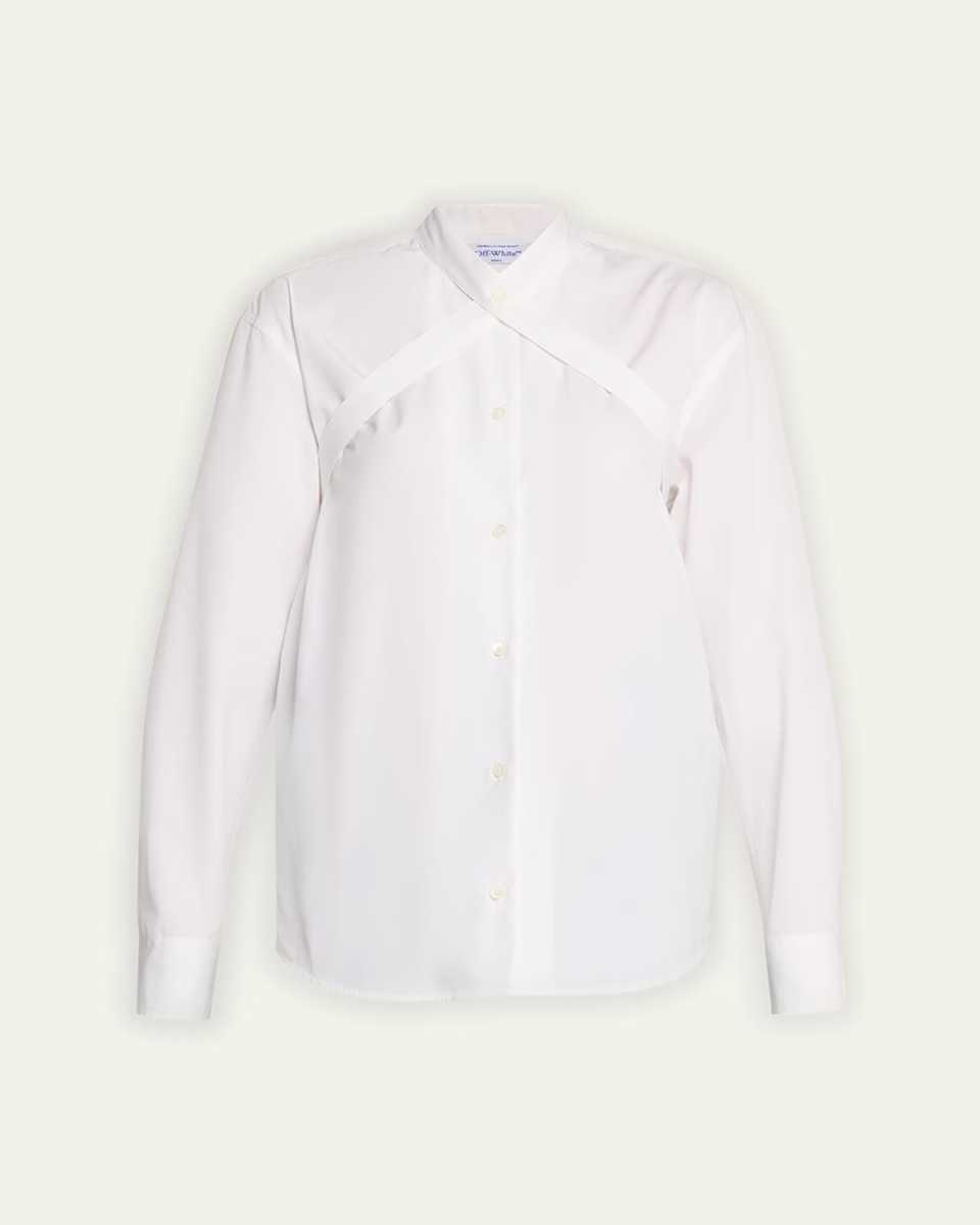 Poplin Cross-Belt Button-Front Shirt